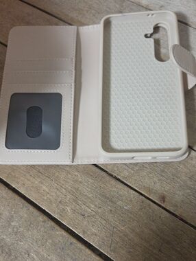 Neutral Beige Wallet Phone S25  Case with Card Slots